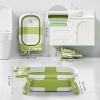 Giggles & Co. Μπανιέρα Μωρού Ταξιδιού Αναδιπλούμενη με Μαξιλαράκι & Θερμόμετρο, Αντιολισθητική Βάση (Green)