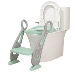Giggles & Co. Αναδιπλούμενο Κάθισμα Τουαλέτας για Νήπια με Σκαλοπάτι & Αντιολισθητική Βάση (έως 80kg) – (Πράσινο/Γκρι)