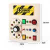 QiAiKe Montessori Αισθητηριακό Busy Board με Διακόπτες & Φώτα LED – Ξύλινο Εκπαιδευτικό Παιχνίδι