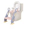 Giggles & Co. Αναδιπλούμενο Potty Training Toilet Seat με Σκαλοπάτι & Χερούλια, PU Μαξιλαράκι – (Ροζ/Μωβ)