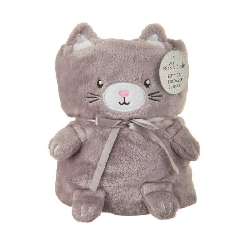 Sass & Belle Κουβέρτα Αγκαλιάς & Λίκνου Kitty Cat Fleece Καφέ 70x105cm Sass & Belle Κουβέρτα Αγκαλιάς & Λίκνου Kitty Cat Fleece Καφέ 70x105cm