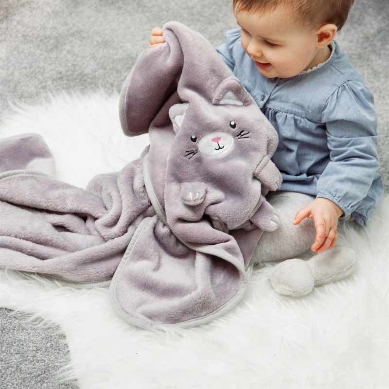 Sass & Belle Κουβέρτα Αγκαλιάς & Λίκνου Kitty Cat Fleece Καφέ 70x105cm Sass & Belle Κουβέρτα Αγκαλιάς & Λίκνου Kitty Cat Fleece Καφέ 70x105cm