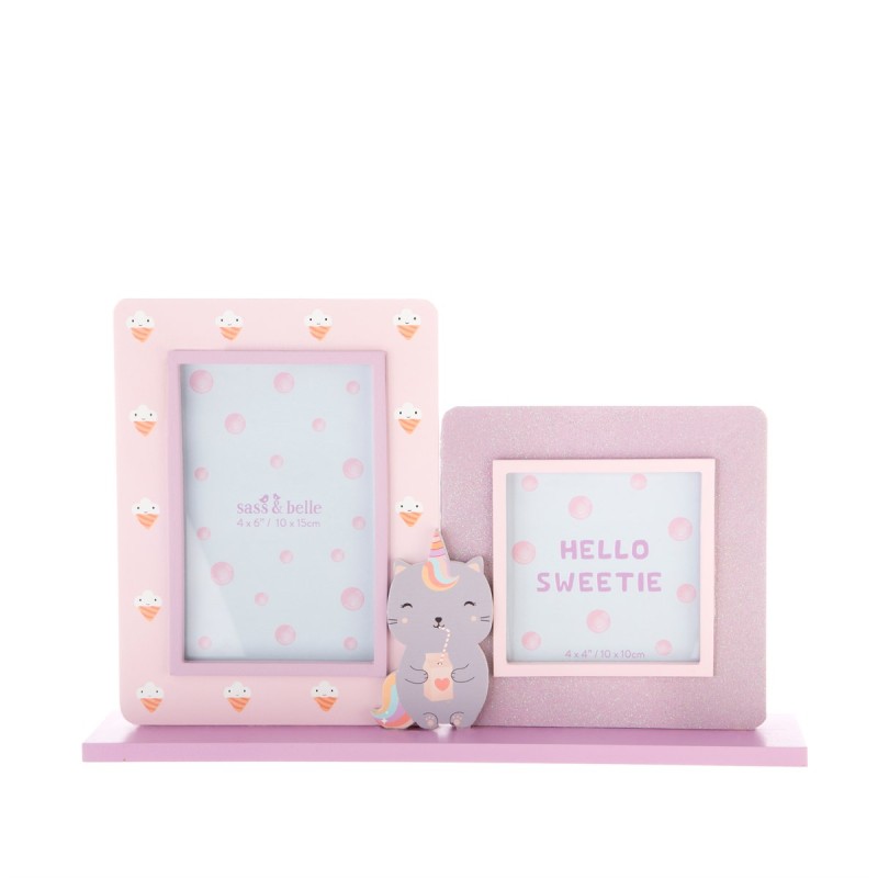Sass & Belle Κορνίζα Διπλή Luna Caticorn