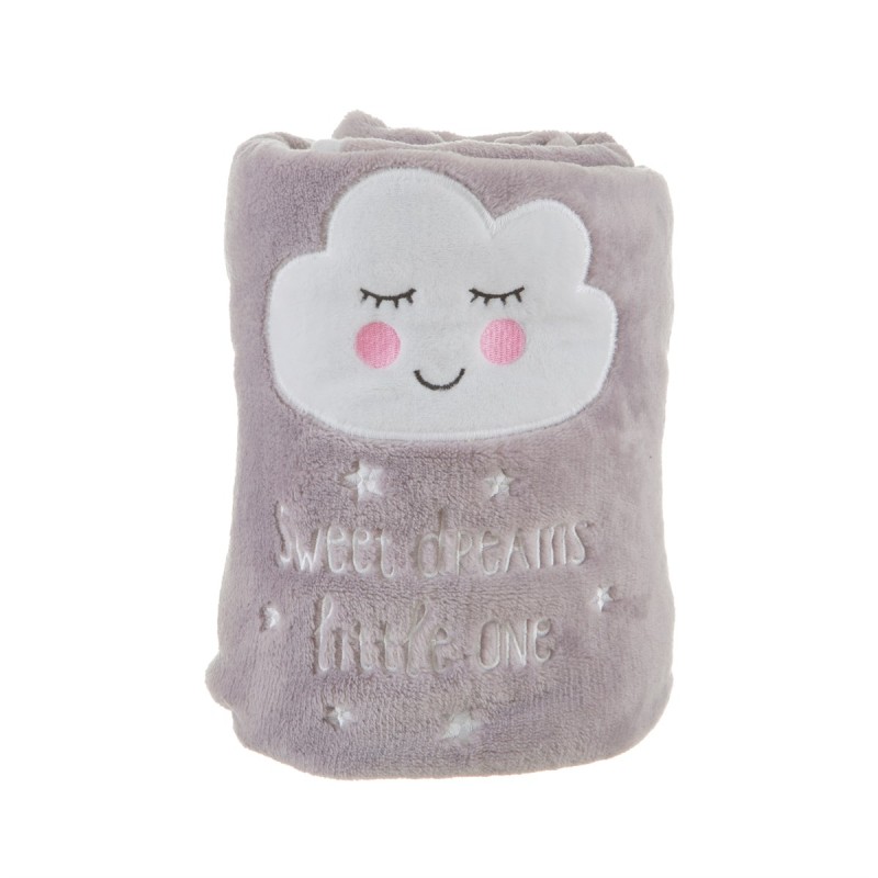 Sass & Belle Κουβέρτα Αγκαλιάς & Λίκνου Cloud Fleece Γκρι 70x105cm Κουβέρτα Αγκαλιάς σύννεφο