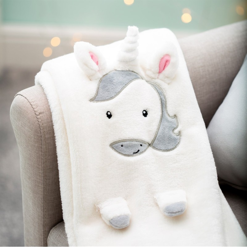 Sass & Belle Κουβέρτα Αγκαλιάς & Λίκνου Unicorn Fleece Λευκή 70x105cm Sass & Belle Κουβέρτα Αγκαλιάς & Λίκνου Unicorn Fleece Λευκή 70x105cm