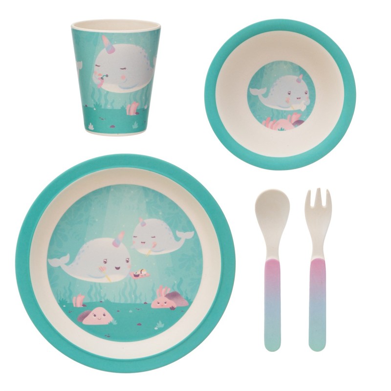 Sass & Belle Σετ Φαγητού Bamboo Alma Narwhal