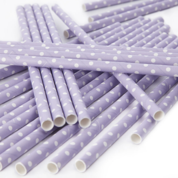 Ginger Ray Μωβ Πουά Καλαμάκια Ginger Ray Μωβ Πουά Καλαμάκια