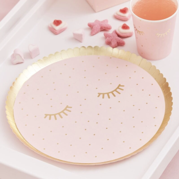 Ginger Ray Πιάτα με Βλεφαρίδες Ροζ Ginger Ray Πιάτα με Βλεφαρίδες Ροζ