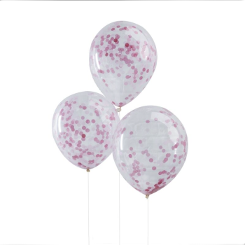 Ginger Ray Μπαλόνια με Ροζ Κονφετί Ginger Ray Μπαλόνια με Ροζ Κονφετί