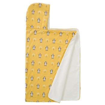 Fresk Βρεφική Κάπα-Μπουρνούζι με Κουκούλα Pinguin Κίτρινο Μπουρνούζι με Κουκούλα Κίτρινοι πιγκουίνοι