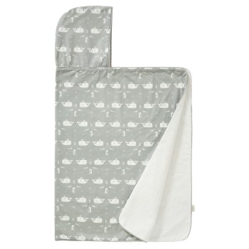 Fresk Βρεφική Κάπα-Μπουρνούζι με Κουκούλα Whale Γκρι Μπουρνούζι με Κουκούλα Γκρι φάλαινα