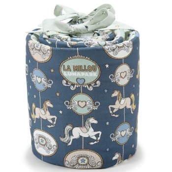 La Millou Luna Park at Night Πάντα Βαμβακερό Προστατευτικό Κούνιας Διπλής Όψης Παιδική πάντα κρεβατιού με μονόκερους