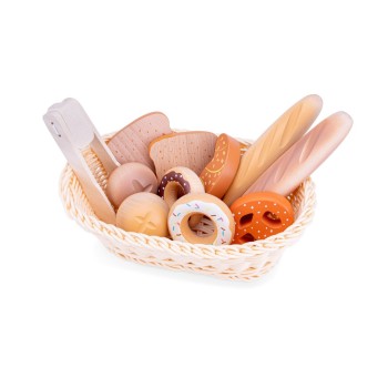 New Classic Toys Καλάθι Με Αρτοποιήματα από Ξύλο