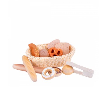 New Classic Toys Καλάθι Με Αρτοποιήματα από Ξύλο
