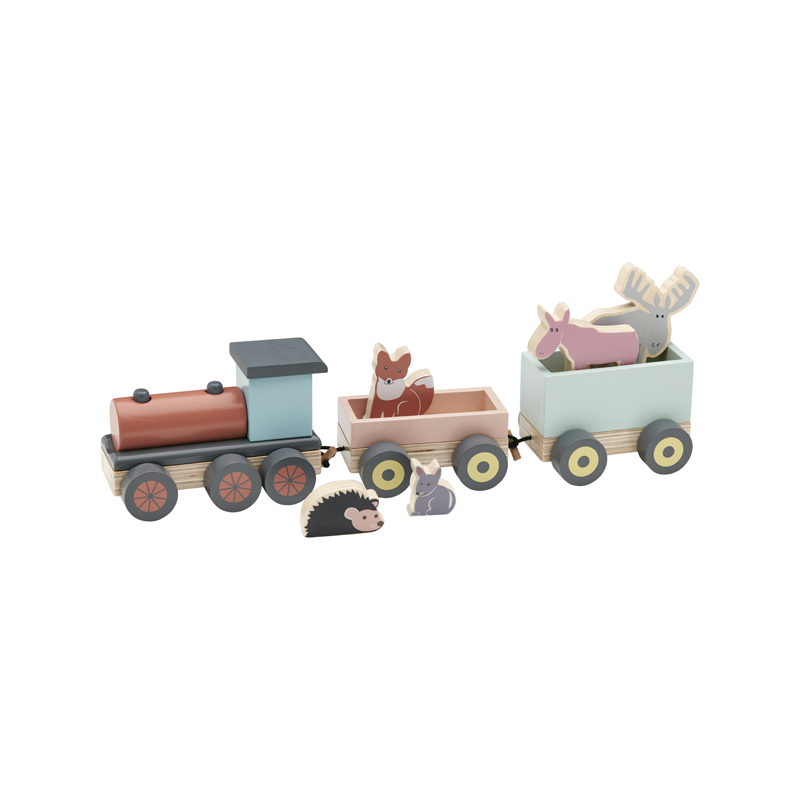 Kids Concept Ξύλινο συρόμενο τρενάκι Edvin (πολύχρωμο)