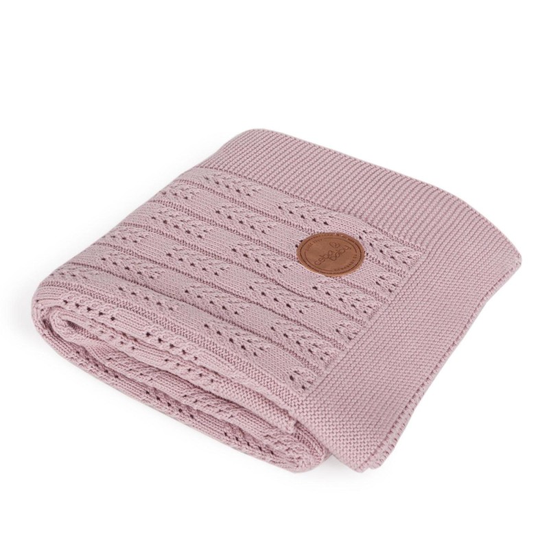 Ceba Baby Κουβέρτα Αγκαλιάς & Λίκνου Diamonds Πλεκτή 90x90cm Herringbone Pink