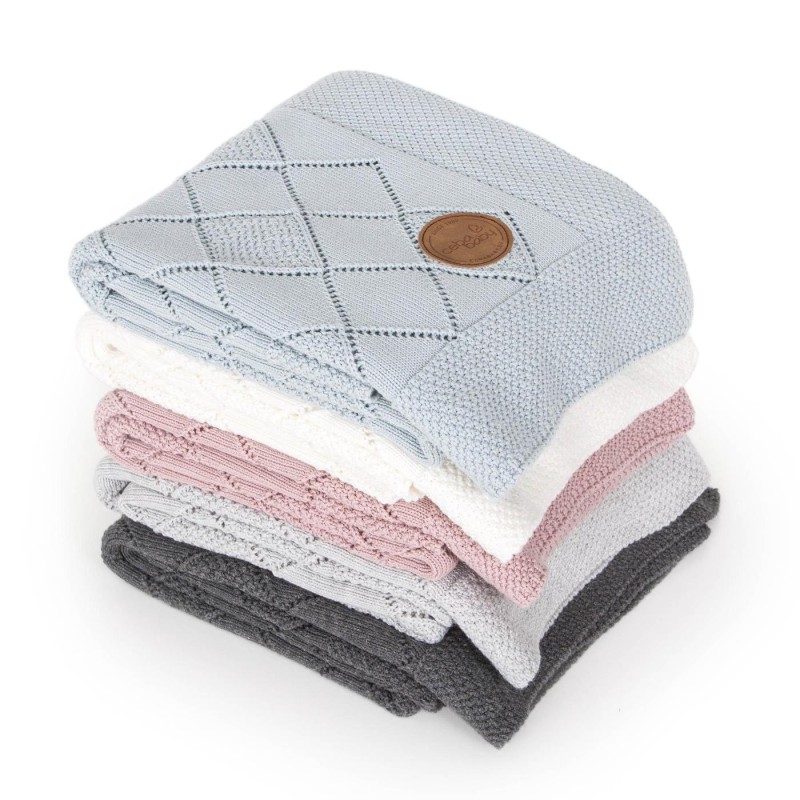 Ceba Baby Κουβέρτα Αγκαλιάς & Λίκνου Diamonds Πλεκτή 90x90cm Cream Ceba Baby Κουβέρτα Αγκαλιάς & Λίκνου Diamonds Πλεκτή 90x90cm Cream