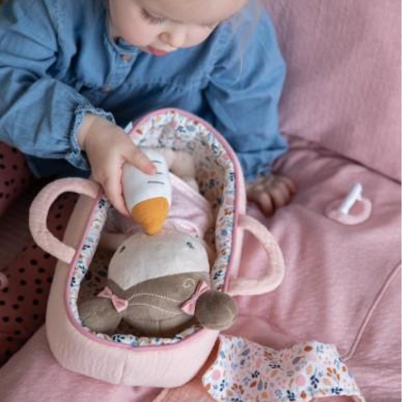 Little Dutch Υφασμάτινο μωρό σε καλαθούνα Rosa Little Dutch Υφασμάτινο μωρό σε καλαθούνα Rosa