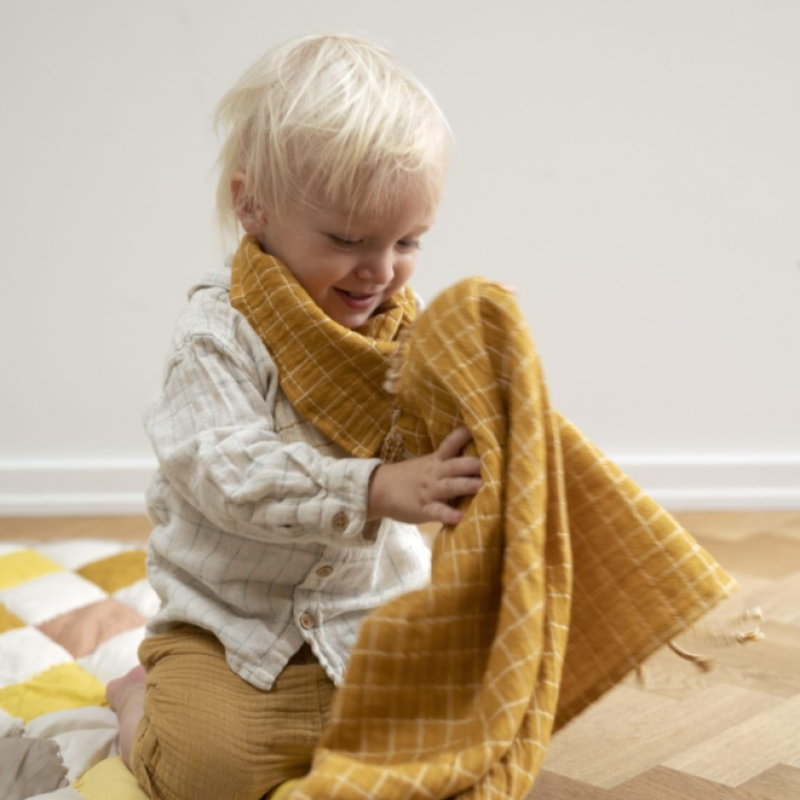 Fabelab Βρεφική Κουβέρτα Grid Ochre Fabelab Βρεφική Κουβέρτα Grid Ochre