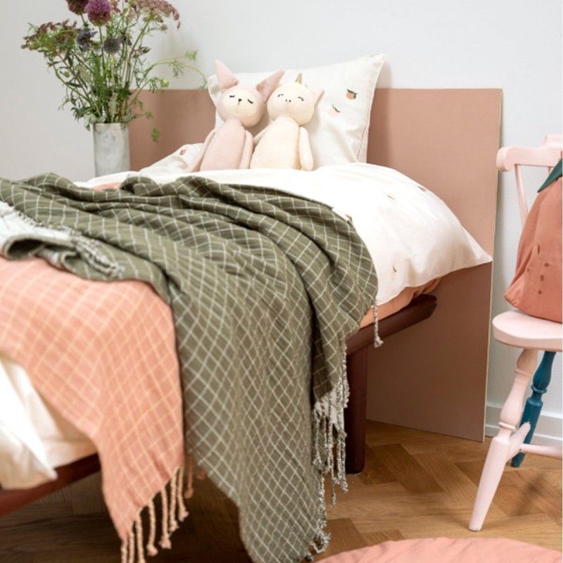 Fabelab Βρεφική Κουβέρτα Grid Old Rose Fabelab Βρεφική Κουβέρτα Grid Old Rose