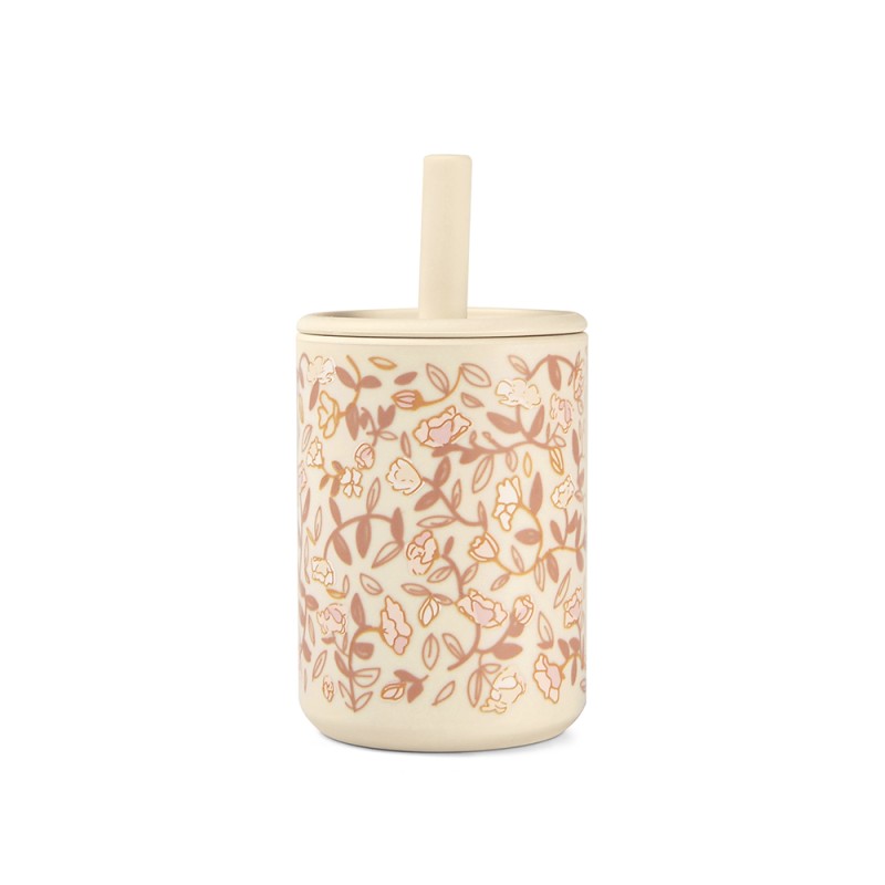 That's mine Ποτήρι Σιλικόνης με Καλαμάκι Flowers Rose 180ml