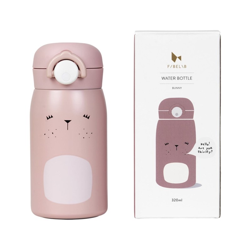 Fabelab Λαγουδάκι Μπουκάλι Θερμός σε Ροζ χρώμα 320ml