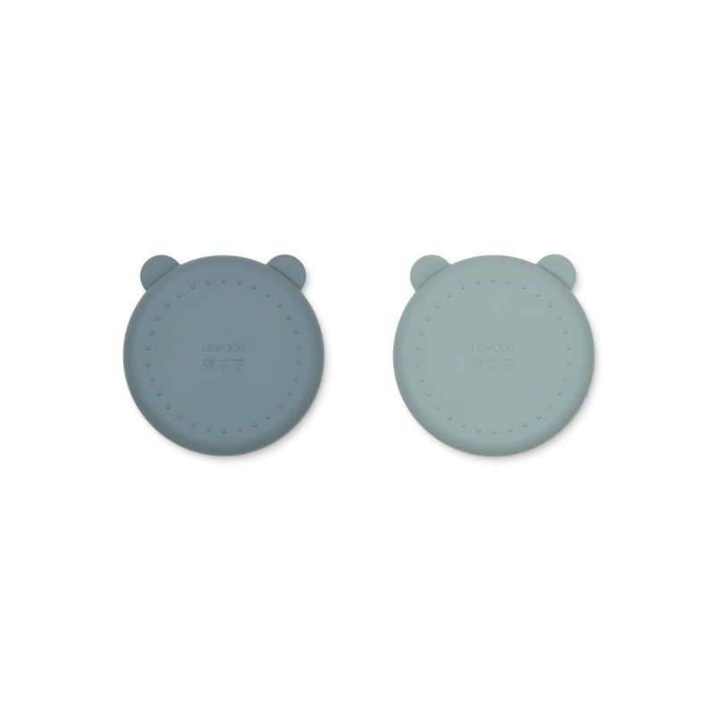 Liewood Πιάτο σιλικόνης 2 τμχ με χωρίσματα Divider Whale Blue Mix Liewood Πιάτο σιλικόνης 2 τμχ με χωρίσματα Divider Whale Blue Mix