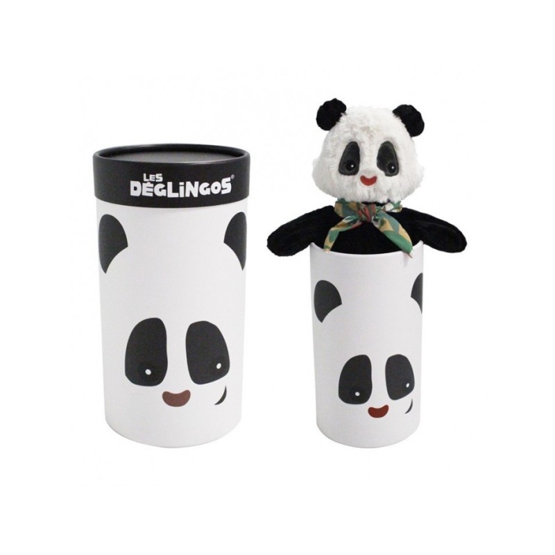 Les Deglingos Λούτρινο Βελούδινο Panda σε κουτί 