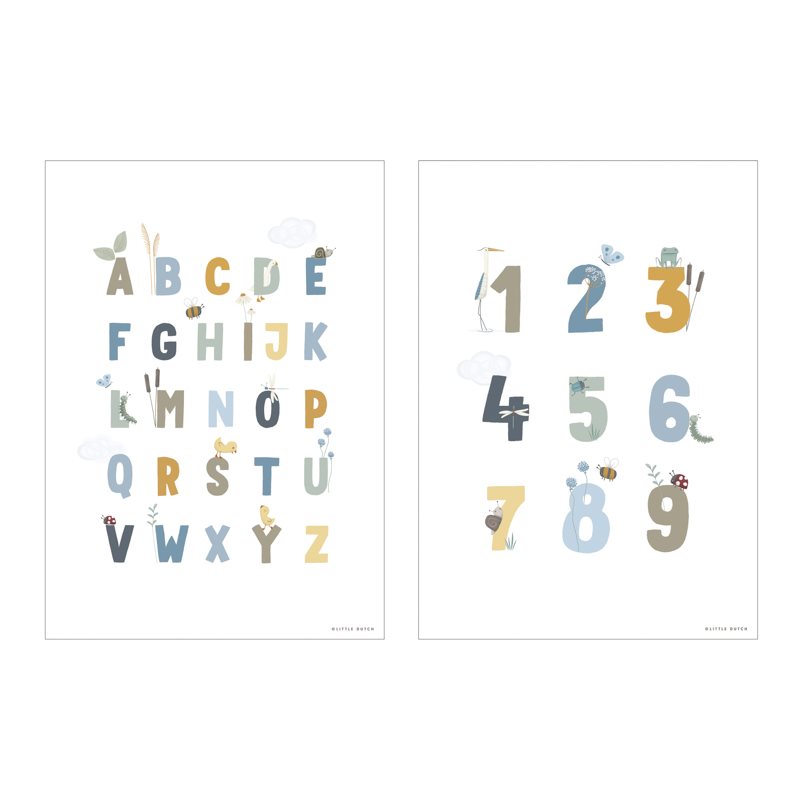 Little Dutch Αφίσα A3 Little Goose ABC Blue