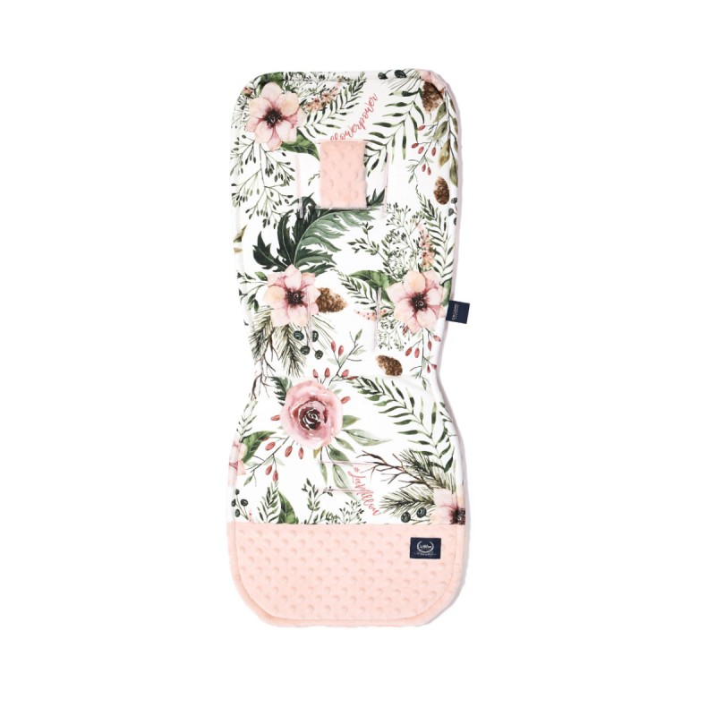 La Millou. Organic Jersey Stroller Pad Wild Blossom Minky Powder Pink La Millou. Organic Jersey Stroller Pad Wild Blossom Minky Powder Pink