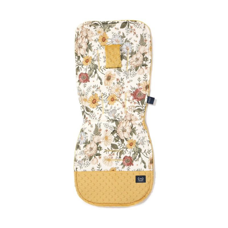 La Millou Organic Jersey Stroller Pad Vintage Meadow - Honey