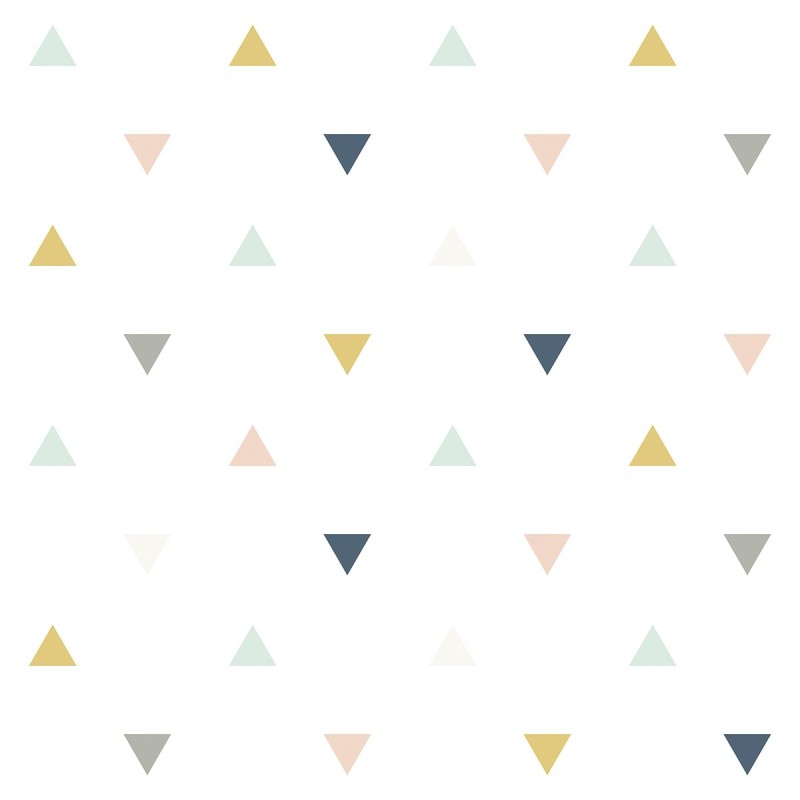 Lilipinso Ταπετσαρία Ροζ, Μουσταρδί, Γκρι, Enchanted Triangle Pattern (50cm X 10m)