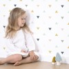 Lilipinso Ταπετσαρία Ροζ, Μουσταρδί, Γκρι, Enchanted Triangle Pattern (50cm X 10m)