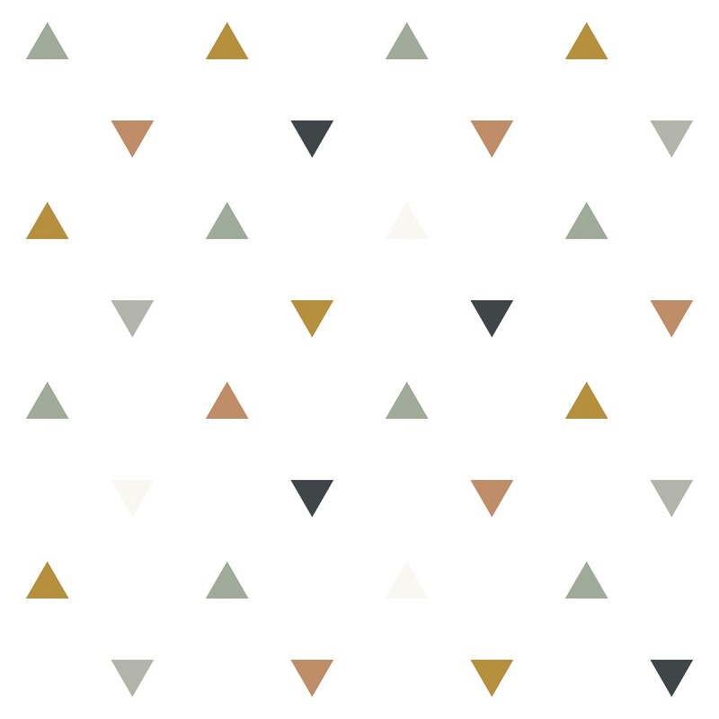 Lilipinso Ταπετσαρία Μπλε, Γκρι, Μπεζ, Enchanted Triangle Pattern (50cm X 10m)
