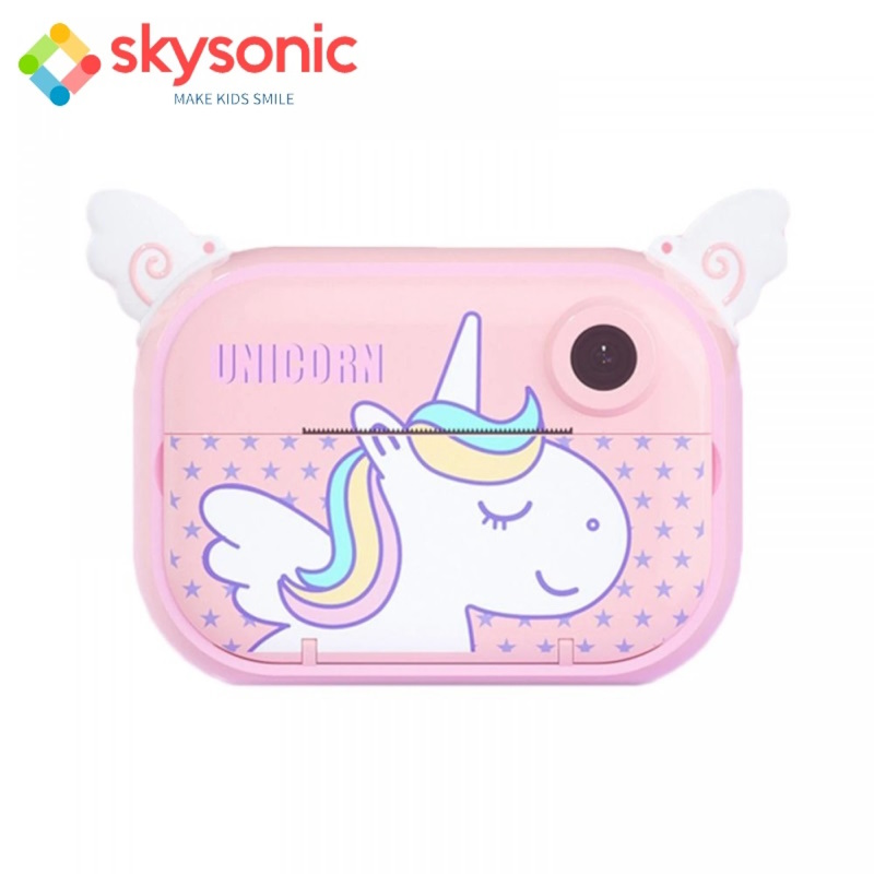 Skysonic Instant Kids Camera με θερμικό εκτυπωτή και εφαρμογή WiFi (Ροζ Μονοκεράκι)
