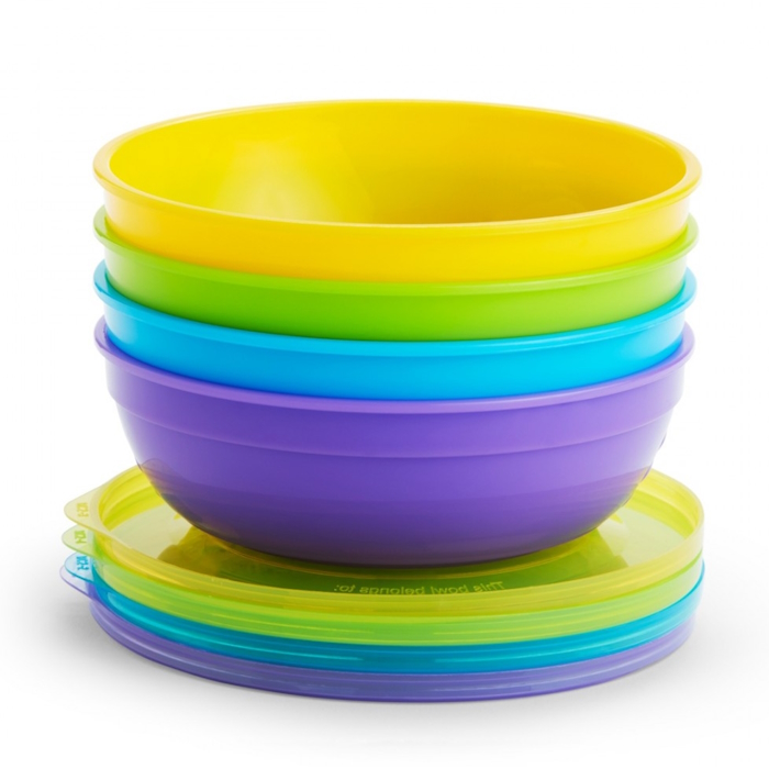 Munchkin Σετ Φαγητού Love A Bowls από Πλαστικό με Αντιολισθητική Βάση Πολύχρωμο 10τμχ Munchkin Σετ Φαγητού Love A Bowls από Πλαστικό με Αντιολισθητική Βάση Πολύχρωμο 10τμχ