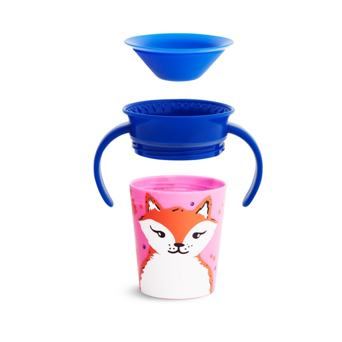 Munchkin Παιδικό Ποτηράκι ”Miracle 360° Wildlove Sippy” από Πλαστικό Fox Μπλε 177ml Munchkin Παιδικό Ποτηράκι ”Miracle 360° Wildlove Sippy” από Πλαστικό Fox Μπλε 177ml