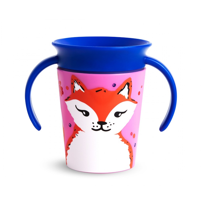 Munchkin Παιδικό Ποτηράκι ”Miracle 360° Wildlove Sippy” από Πλαστικό Fox Μπλε 177ml
