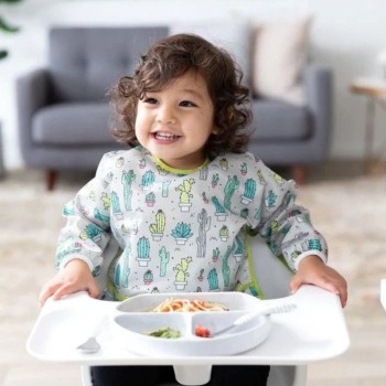 Bumkins Αδιάβροχη Σαλιάρα με Μανίκια Cacti