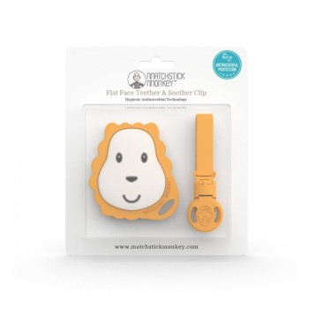 Matchstick Monkey Κλιπ Πιπίλας & Πλακέ Μασητικό Λιοντάρι Matchstick Monkey Κλιπ Πιπίλας & Πλακέ Μασητικό Λιοντάρι