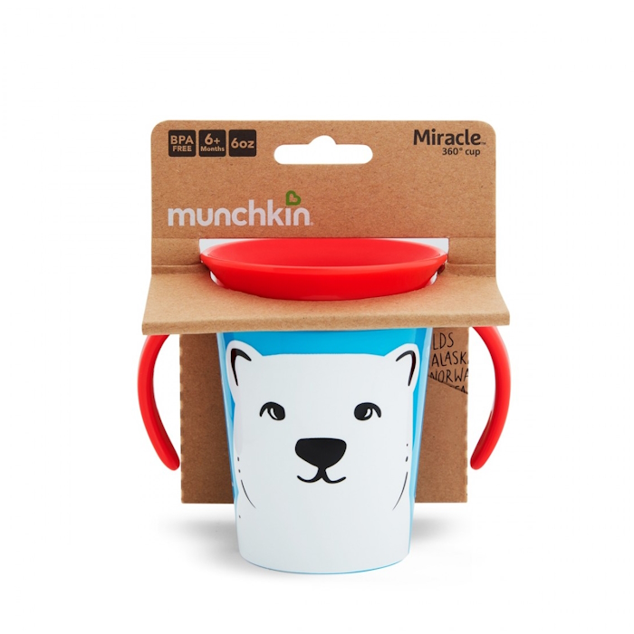 Munchkin Παιδικό Ποτηράκι ”Miracle 360° Wildlove Sippy” από Πλαστικό Polar Bear Κόκκινο 177ml Munchkin Παιδικό Ποτηράκι ”Miracle 360° Wildlove Sippy” από Πλαστικό Polar Bear Κόκκινο 177ml