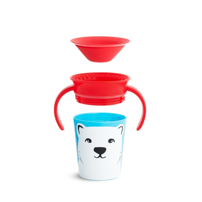 Munchkin Παιδικό Ποτηράκι ”Miracle 360° Wildlove Sippy” από Πλαστικό Polar Bear Κόκκινο 177ml Munchkin Παιδικό Ποτηράκι ”Miracle 360° Wildlove Sippy” από Πλαστικό Polar Bear Κόκκινο 177ml