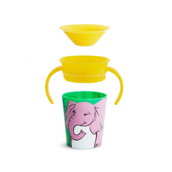 Munchkin Παιδικό Ποτηράκι ”Miracle 360° Wildlove Sippy” από Πλαστικό Elephant Κίτρινο 177ml Munchkin Παιδικό Ποτηράκι ”Miracle 360° Wildlove Sippy” από Πλαστικό Elephant Κίτρινο 177ml