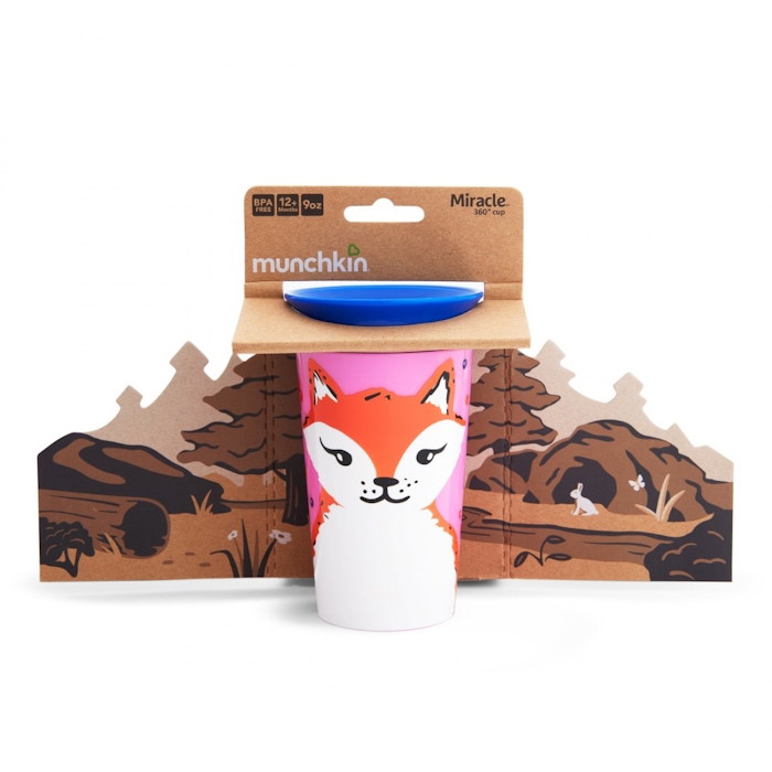 Munchkin Παιδικό Ποτηράκι ”Miracle 360° Wildlove Sippy” από Πλαστικό Fox Μπλε 266ml Munchkin Παιδικό Ποτηράκι ”Miracle 360° Wildlove Sippy” από Πλαστικό Fox Μπλε 266ml