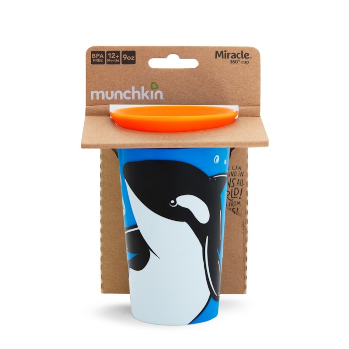 Munchkin Παιδικό Ποτηράκι ”Miracle 360° Wildlove Sippy” από Πλαστικό Orca Πορτοκαλί 266ml Munchkin Παιδικό Ποτηράκι ”Miracle 360° Wildlove Sippy” από Πλαστικό Orca Πορτοκαλί 266ml