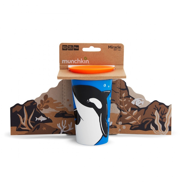 Munchkin Παιδικό Ποτηράκι ”Miracle 360° Wildlove Sippy” από Πλαστικό Orca Πορτοκαλί 266ml Munchkin Παιδικό Ποτηράκι ”Miracle 360° Wildlove Sippy” από Πλαστικό Orca Πορτοκαλί 266ml
