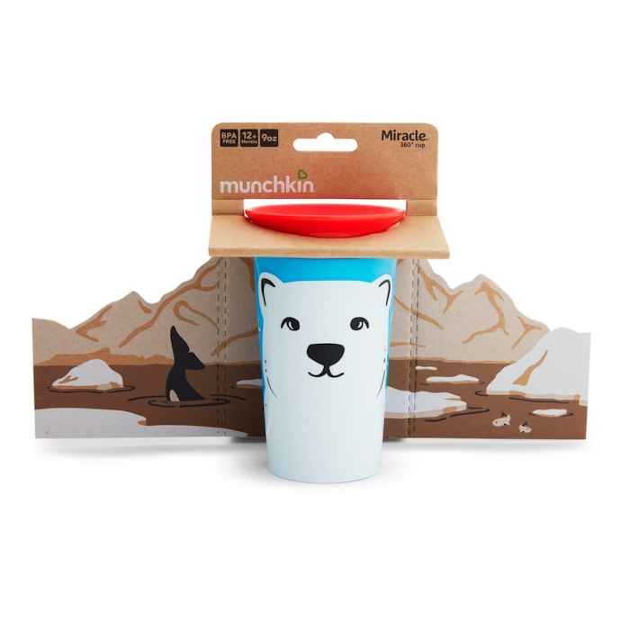Munchkin Παιδικό Ποτηράκι ”Miracle 360° Wildlove Sippy” από Πλαστικό Polar Bear Κόκκινο 266ml Munchkin Παιδικό Ποτηράκι ”Miracle 360° Wildlove Sippy” από Πλαστικό Polar Bear Κόκκινο 266ml
