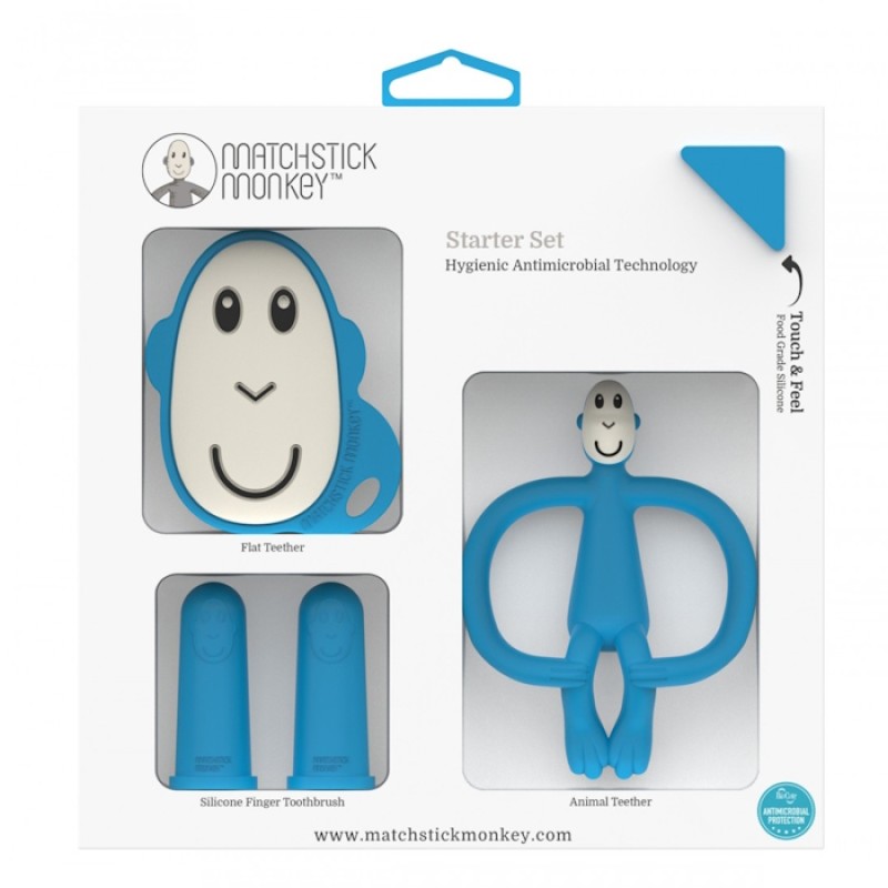 Matchstick Monkey Teething Starter Set Οδοντοφυίας Μπλε 4τμχ