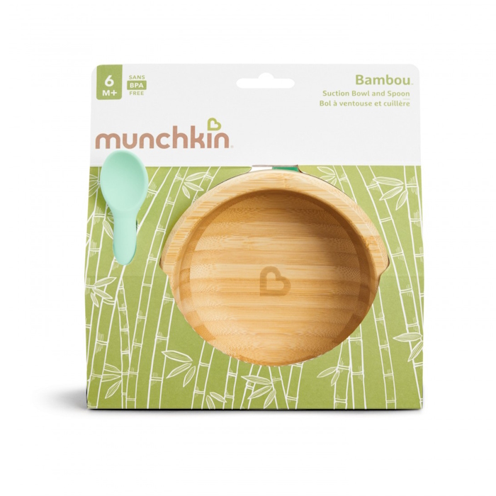 Munchkin Σετ Φαγητού από Bamboo με Αντιολισθητική Βάση Τιρκουάζ 2τμχ Munchkin Σετ Φαγητού από Bamboo με Αντιολισθητική Βάση Τιρκουάζ 2τμχ