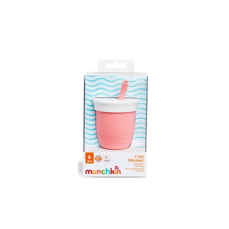 Munchkin Παιδικό Ποτηράκι από Σιλικόνη Ροζ 118ml Munchkin Παιδικό Ποτηράκι από Σιλικόνη Ροζ 118ml
